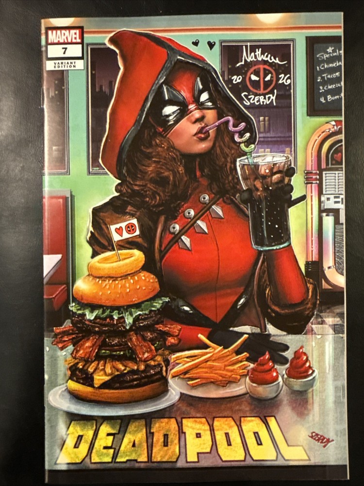 Deadpool #7 - Nathan Szerdy SIGNED & REMARKED Exclusive Diner Variant w/COA NM/M
