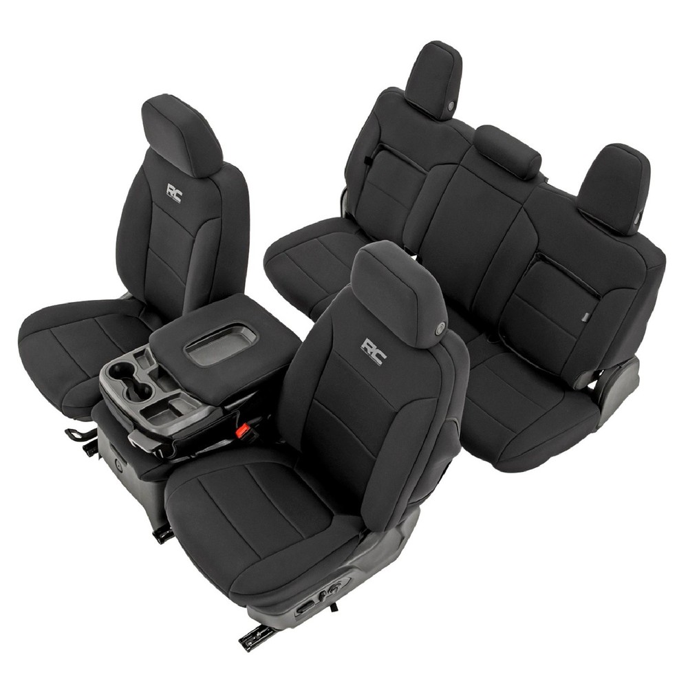 Rough Country Front & Rear Neoprene Seat Covers for 2019+ Silverado Sierra 1500