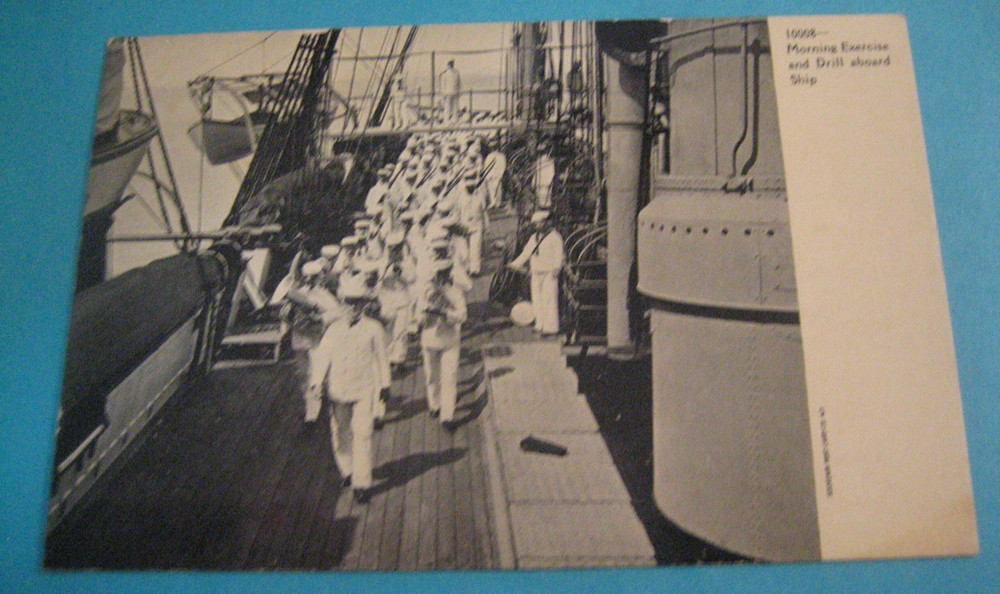 Antique Divided Back U.s. Navy Postcard Morning Exercise Unposted