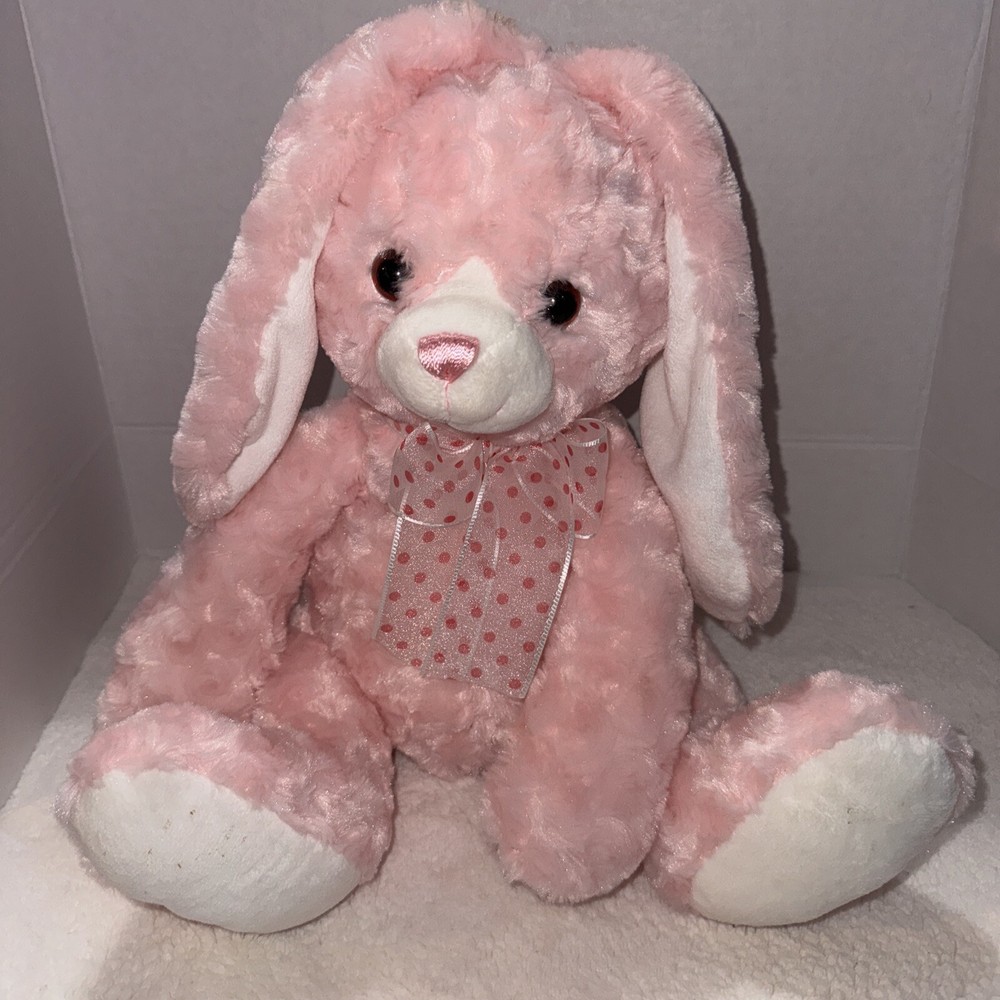 Aurora Baby Pink And White Plush Bunny Rabbit 16