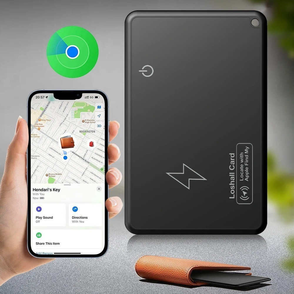Wireless Charging Smart GPS Tracker Card-Wallet Finder Apple Find My Bluetooth
