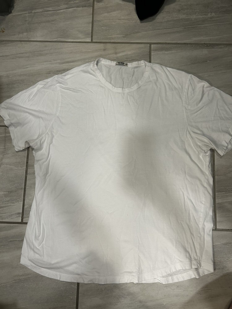 Buck Mason 100% Supima Curved Hem Crew Neck Tee Men's Size XXL White
