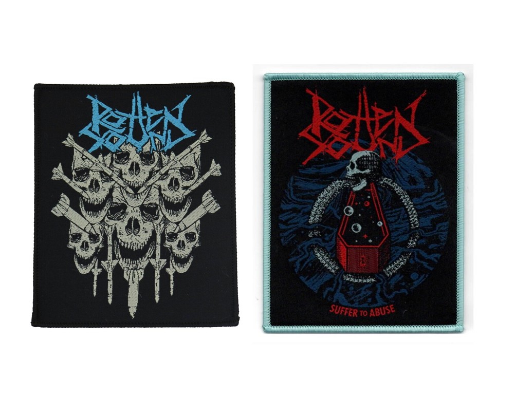 ROTTEN SOUND-2 WOVEN PATCHES COLLECTION BUNDLE-GRINDCORE-DEATH-METAL