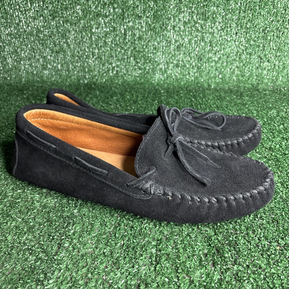 NEW - Minnetonka Moccasins Shoes Mens Size 11 Black Classic Suede Slip On