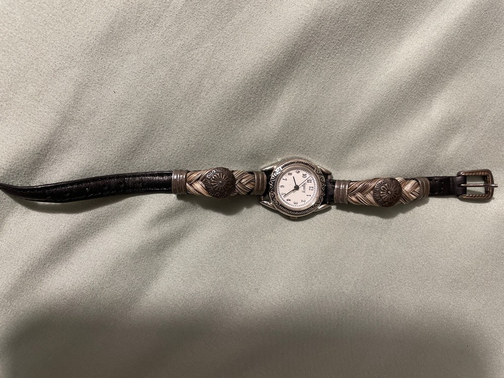 Authentic Horse Hair Womens Watch Sterling Silver and Stsinless Steel