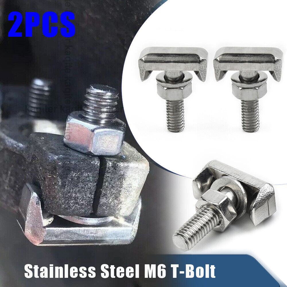 2X Car Parts Battery Cable Terminal Connectors T-Bolt Stainless Steel 19116852
