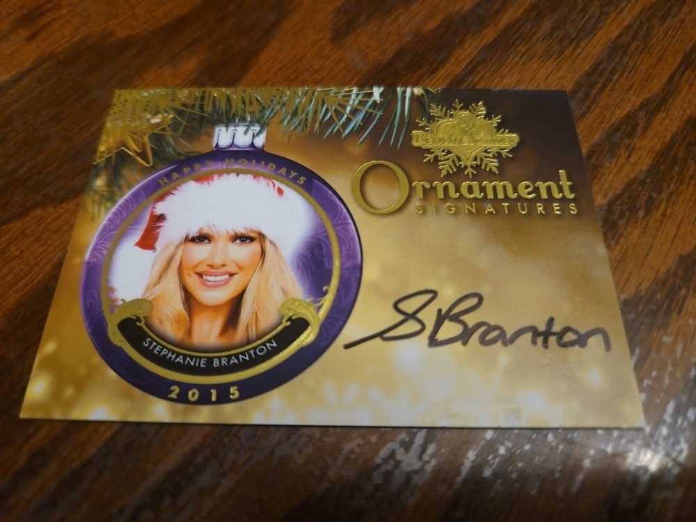 Benchwarmer 2015 Stephanie Branton Happy Holidays Ornament Signatures Playboy