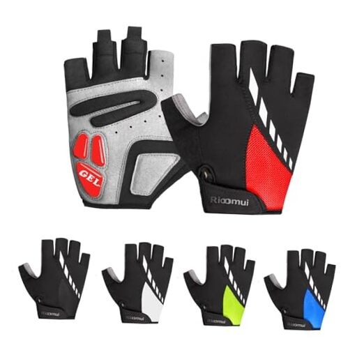 Cycling Gloves,Gel Padded Bike Gloves for Men Cycling,Anti Asia-S=US-XS Red