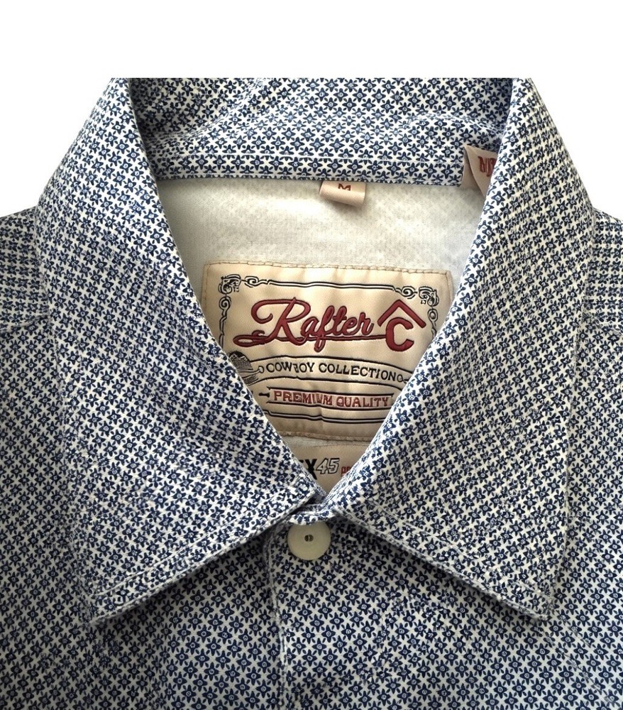 Rafter C Cowboy Collection Western Shirt Mens Medium Pearl Snap