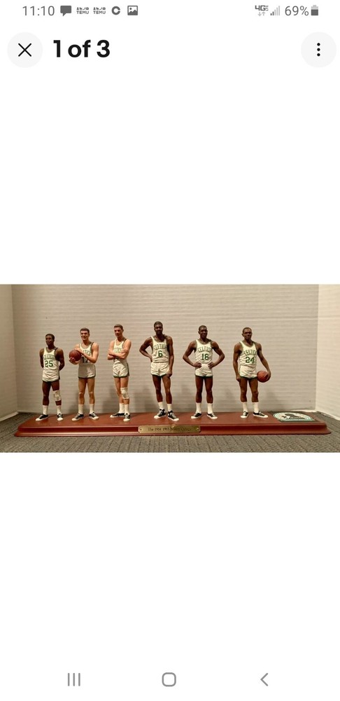 BOSTON CELTICS DANBURY MINT 1964 - 1965 Team Figurines (Missing Red)