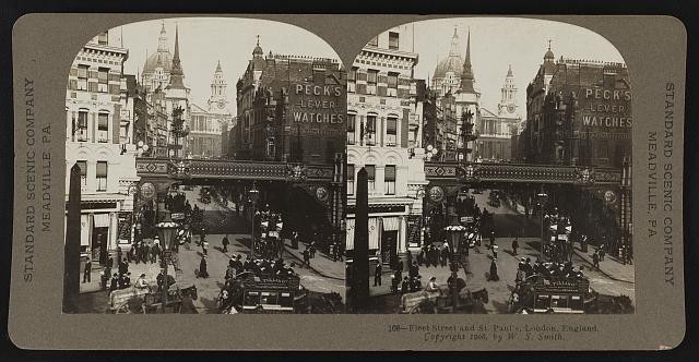 Photo:Fleet Street St Pauls London England c1906 Street Scene Stereo View