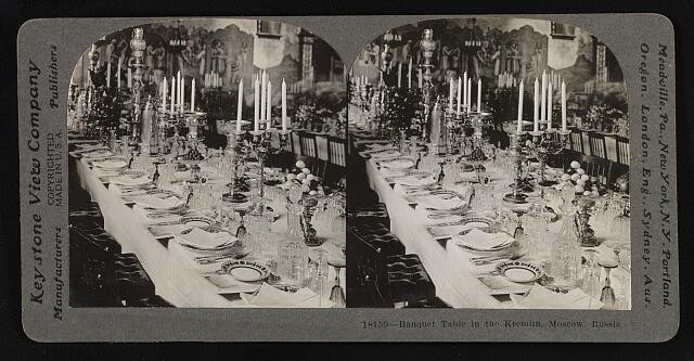 Photo:Banquet table in the Kremlin, Moscow, Russia