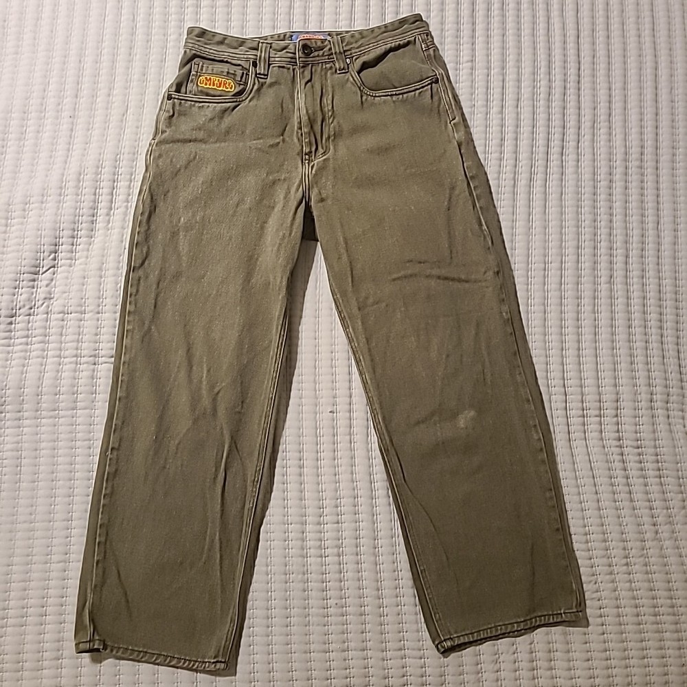 Empyre Pants Jeans Green Waist 30 Inseam 25 Y2K Style Good Condition