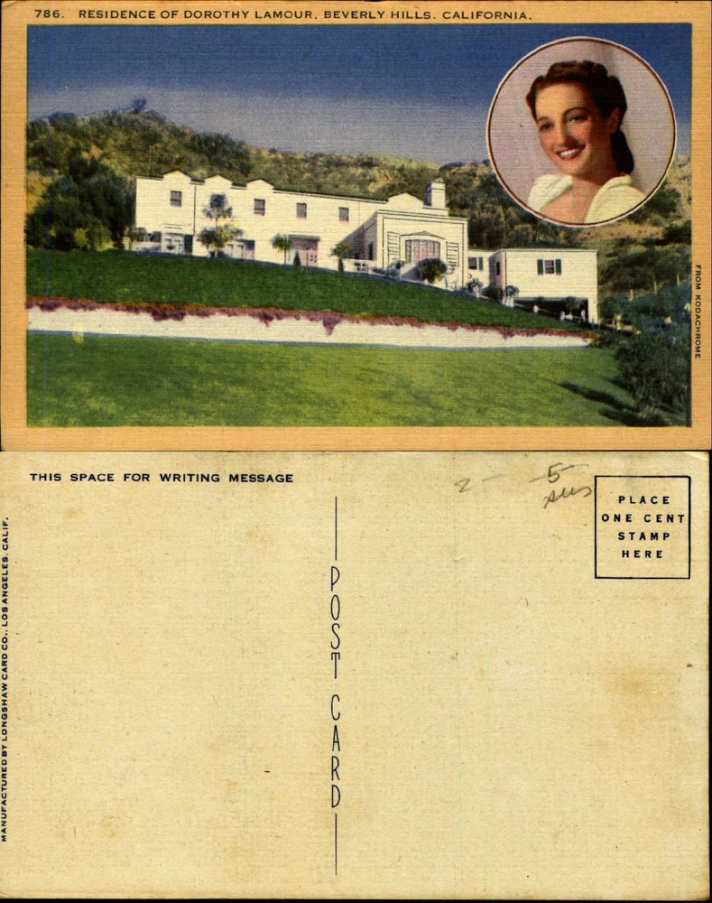 Dorothy Lamour home actress Beverly Hills California linen 1940s