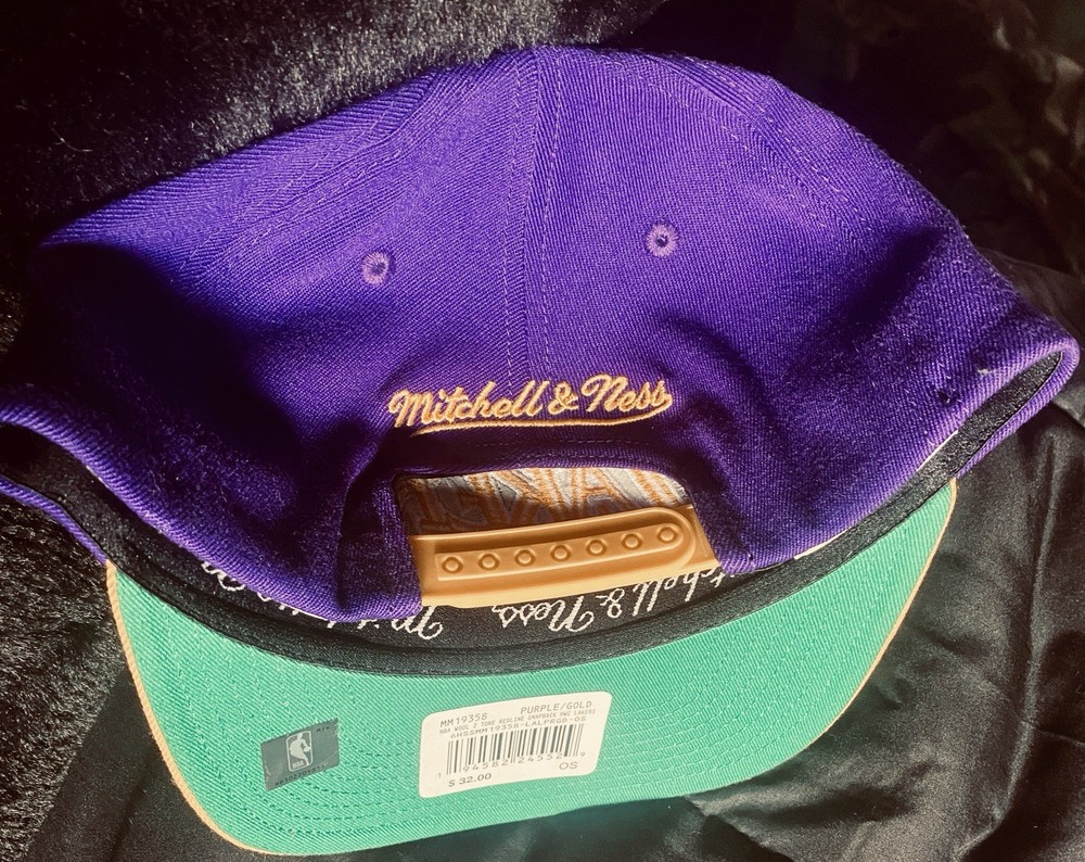 Mitchell and Ness LA Lakers Snapback Hat Purple/Gold/Black