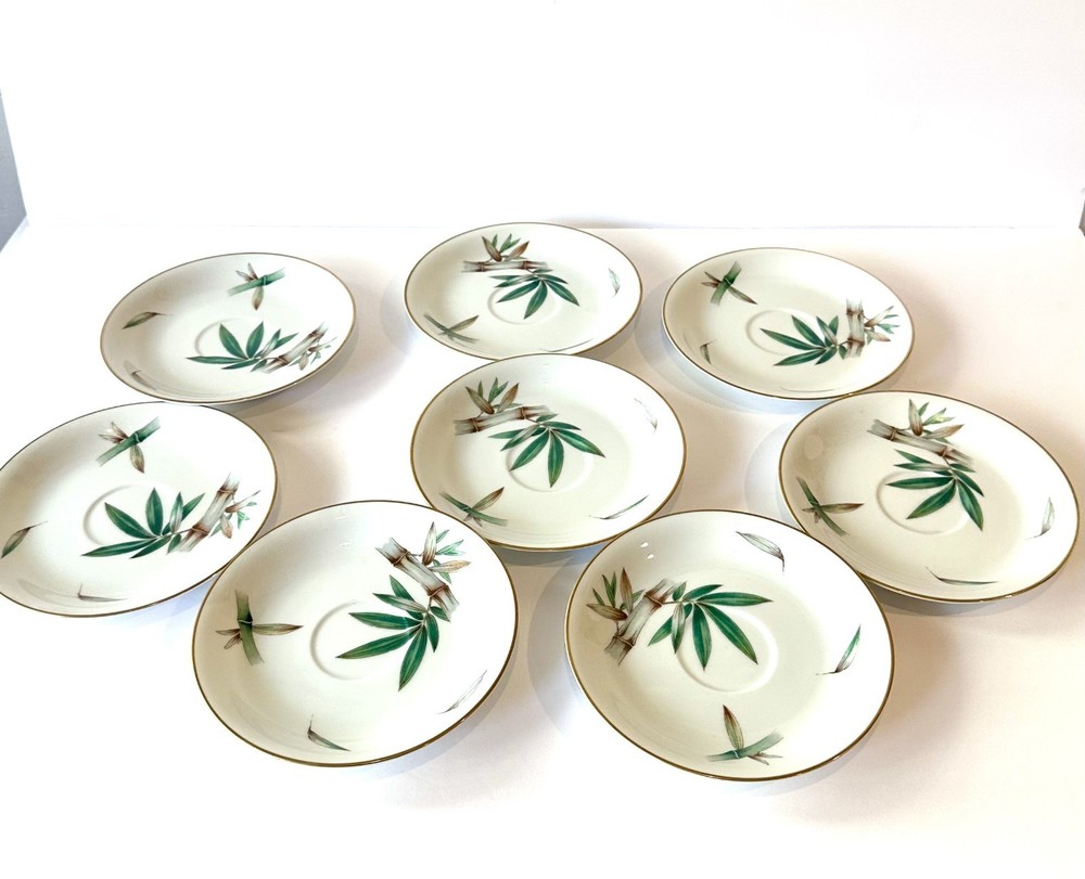 Noritake Canton Bamboo Saucers Set of 8 Made in Japan 5027 Vintage MCM 6.25