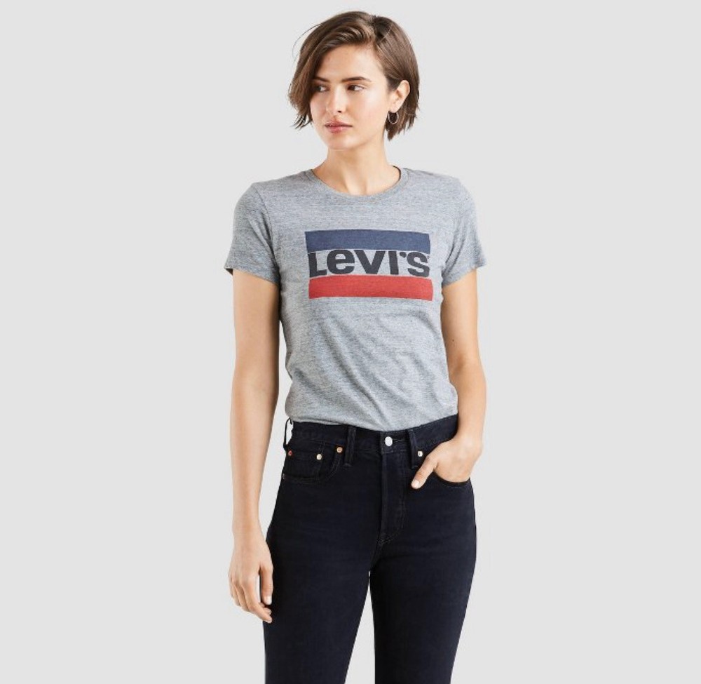 Womens T-Shirt Levis Size XS Gray Short Sleeve