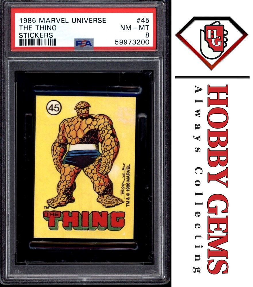 THE THING PSA 8 1986 Marvel Universe Comic Images Sticker #45