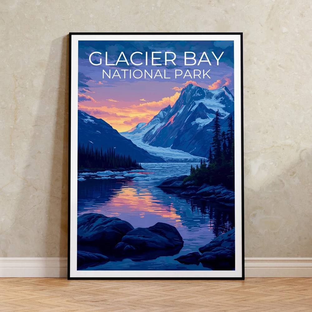 Glacier Bay Alaska Print Poster Premium Quality Choose your Size