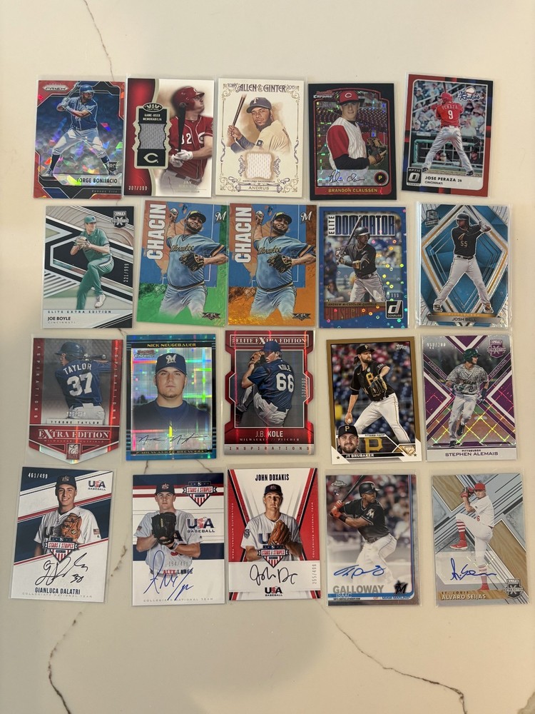 MLB Lot 20 Cards All Autos, Numbered, Patches, Rookies, Relics