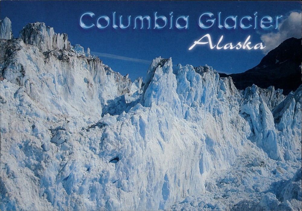 Alaska Columbia Glacier ice snow formations ~ unused postcard sku313