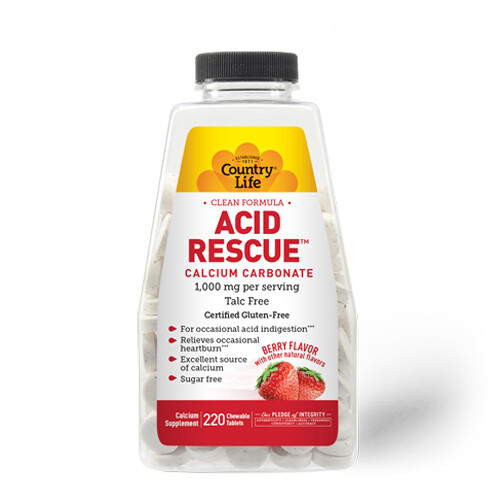 Acid Rescue Berry Chewable  220 Count By Country Life-image