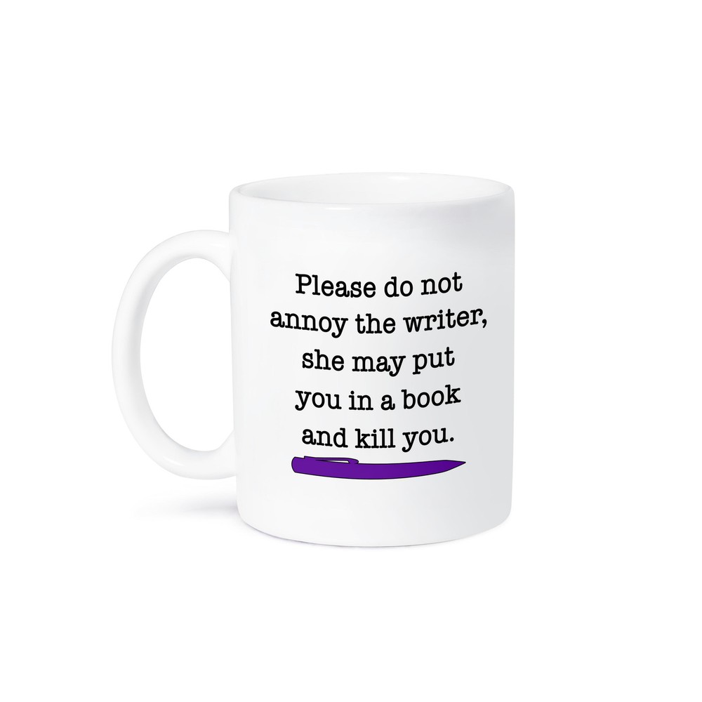 Purple Writer Mug - Please Do Not Annoy The Writer - 3dRose