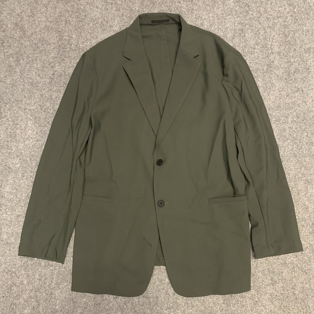 Men Theory Clinton Ponte 2-Button Blazer Sport Jacket 46 Polyamide Green Melange