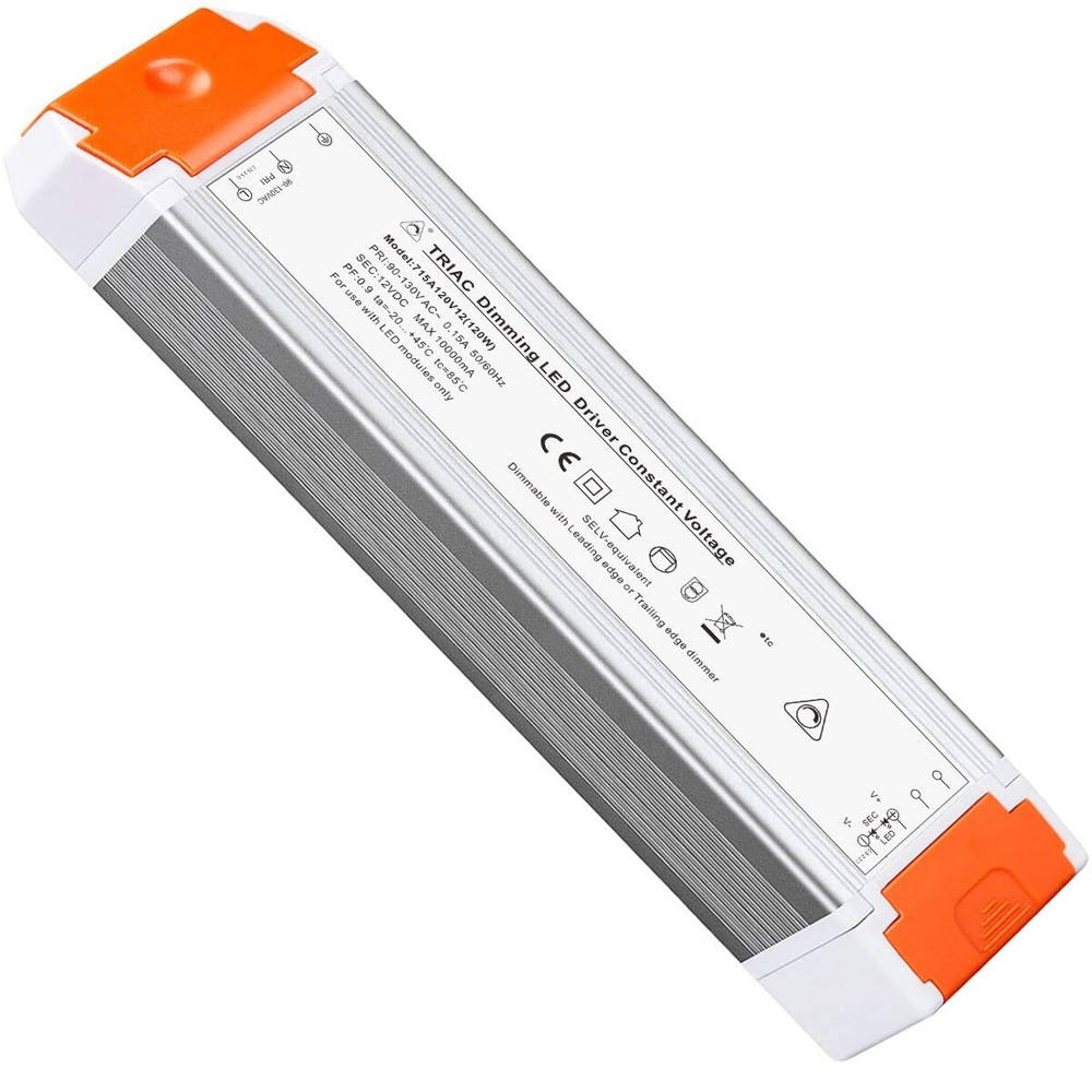 120W 12V 10A Dimmable LED Driver Power Supply for 110V to 12V Lighting