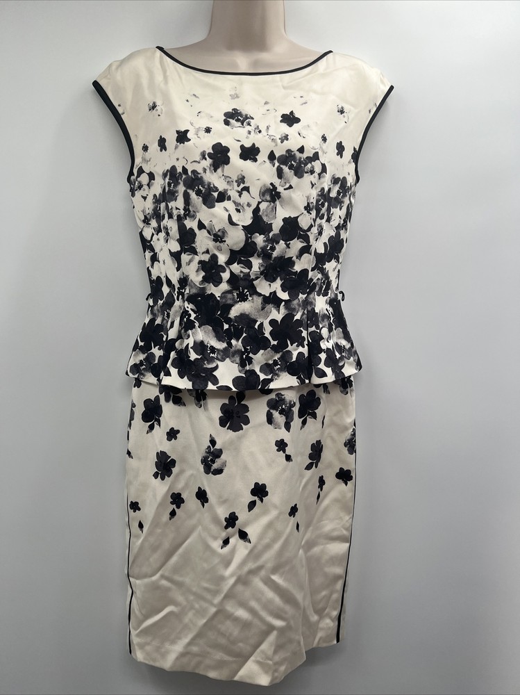 St. John Women's Silk Zip Back Round Neck Multicolor Floral Sheath Dress Size 2