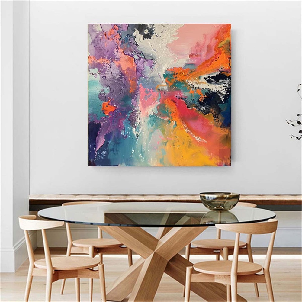 Handmade Purple Abstract Texture Oil Painting On Canvas Wall Art Home Decor