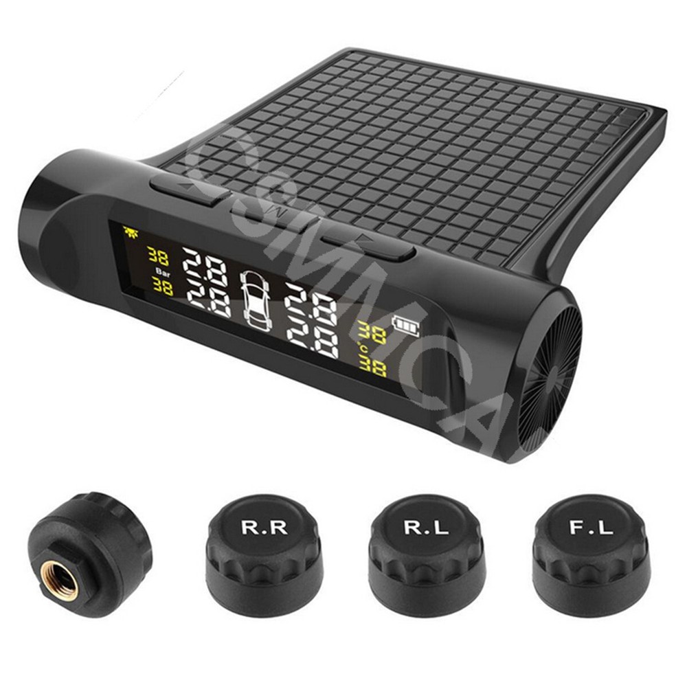 TPMS LCD Car 4-Tire Pressure & Temp Real-Time Monitoring System with External Sensors