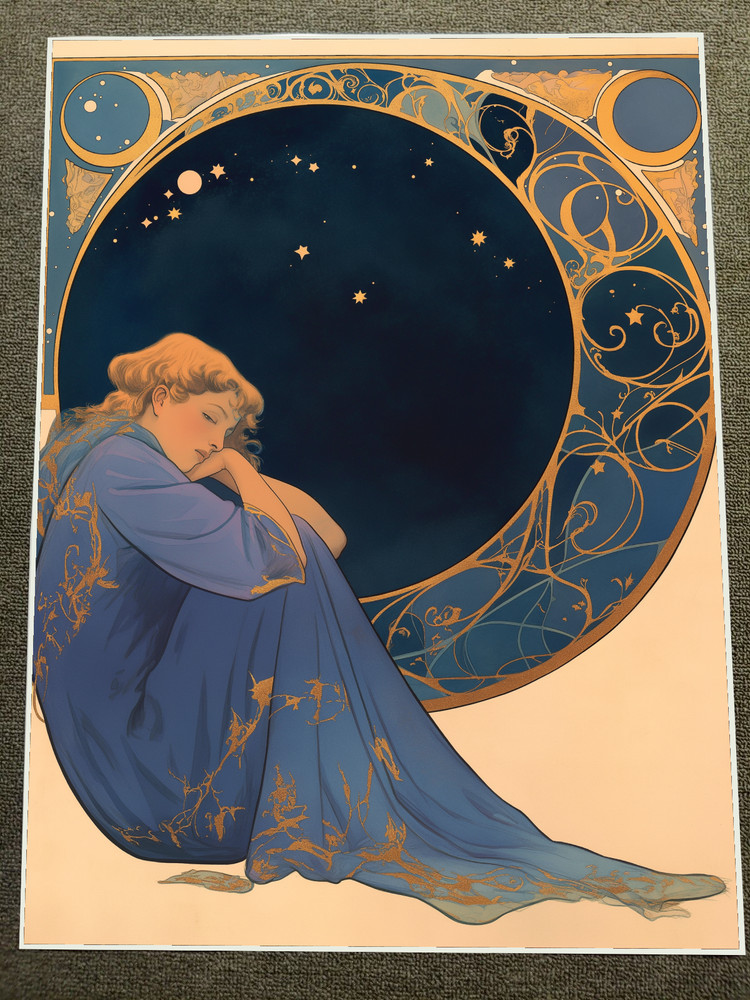 Art Nouveau Woman Poster 18x24in