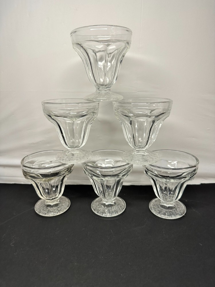 Vintage Dominion Glass Clear 3.25 Inch Dessert Custard Sherbet Fruit Cups Set of 6