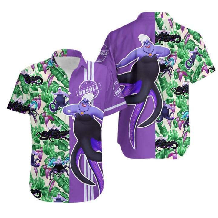 Beautiful Purple Green Ursula 3D Hawaii Shirt Us Size Mother Day Gift Best Pric