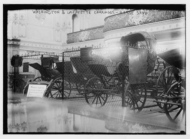 Photo:Washington and Lafayette carriages - horse show also French sleigh
