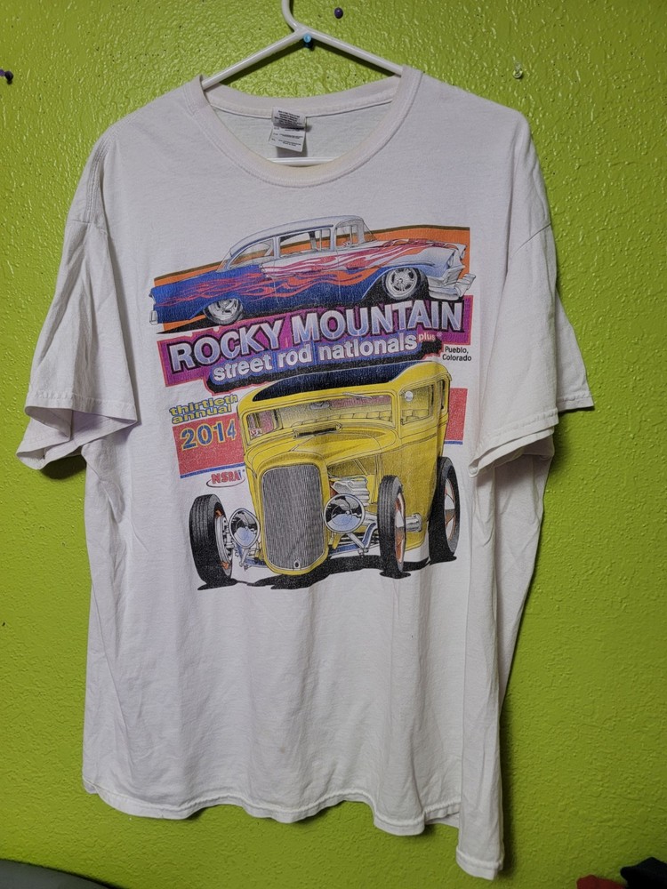 2014 Rocky Mountain Street Rod Nationals NSRA T-shirt Gilden Tag Mens XL
