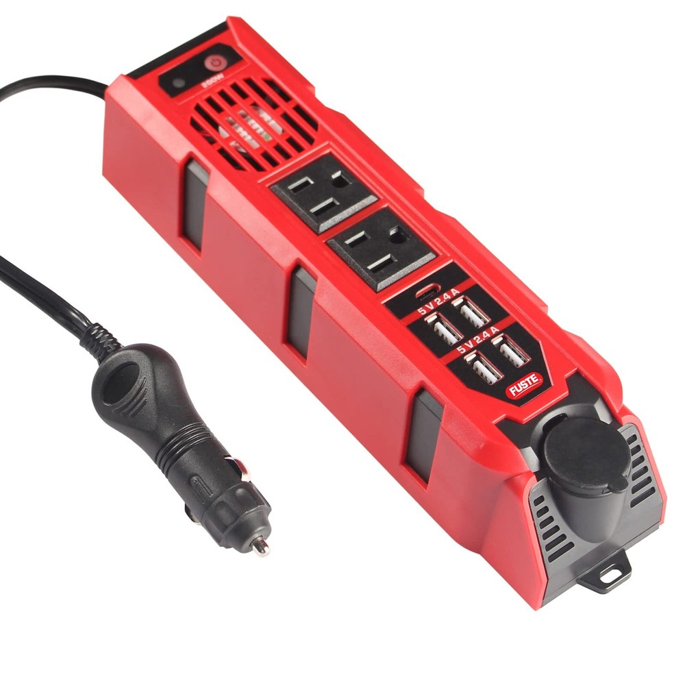 200W Car Power Inverter,DC 12V to 110V AC Converter with Type C Port,Dual AC ...