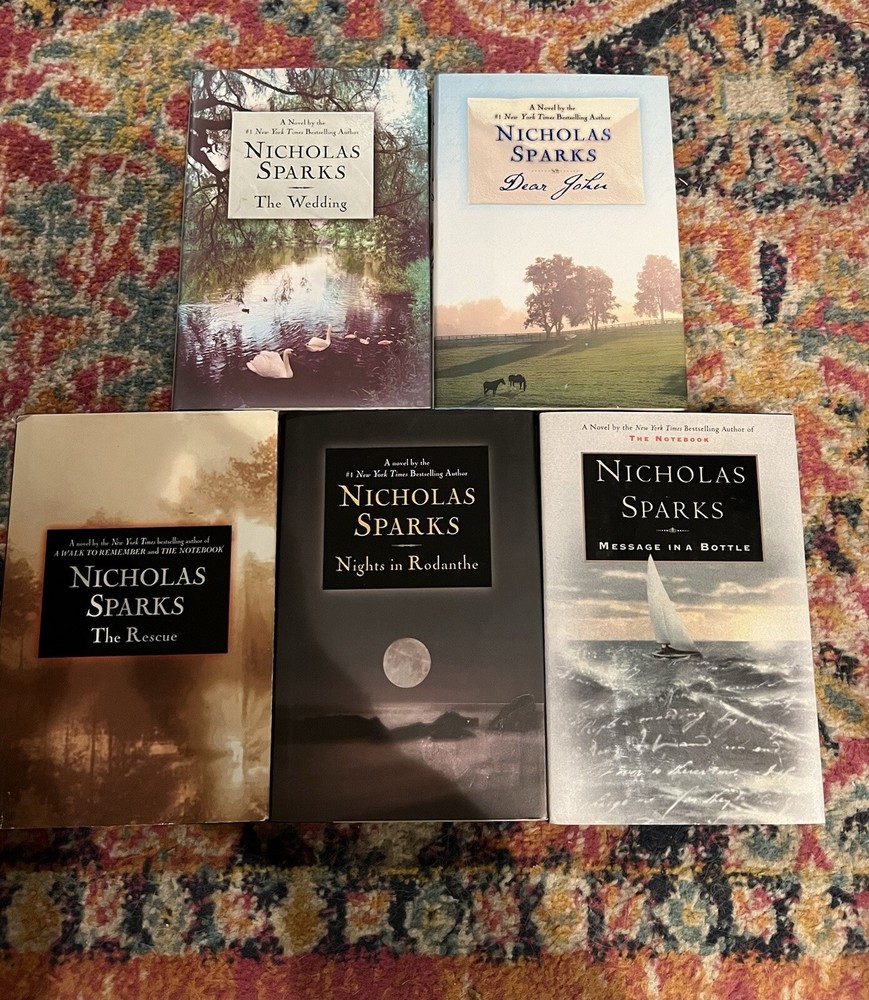 Nicholas Sparks Lot Of 5 HC Dear John, The Wedding, Message In A Bottle & More