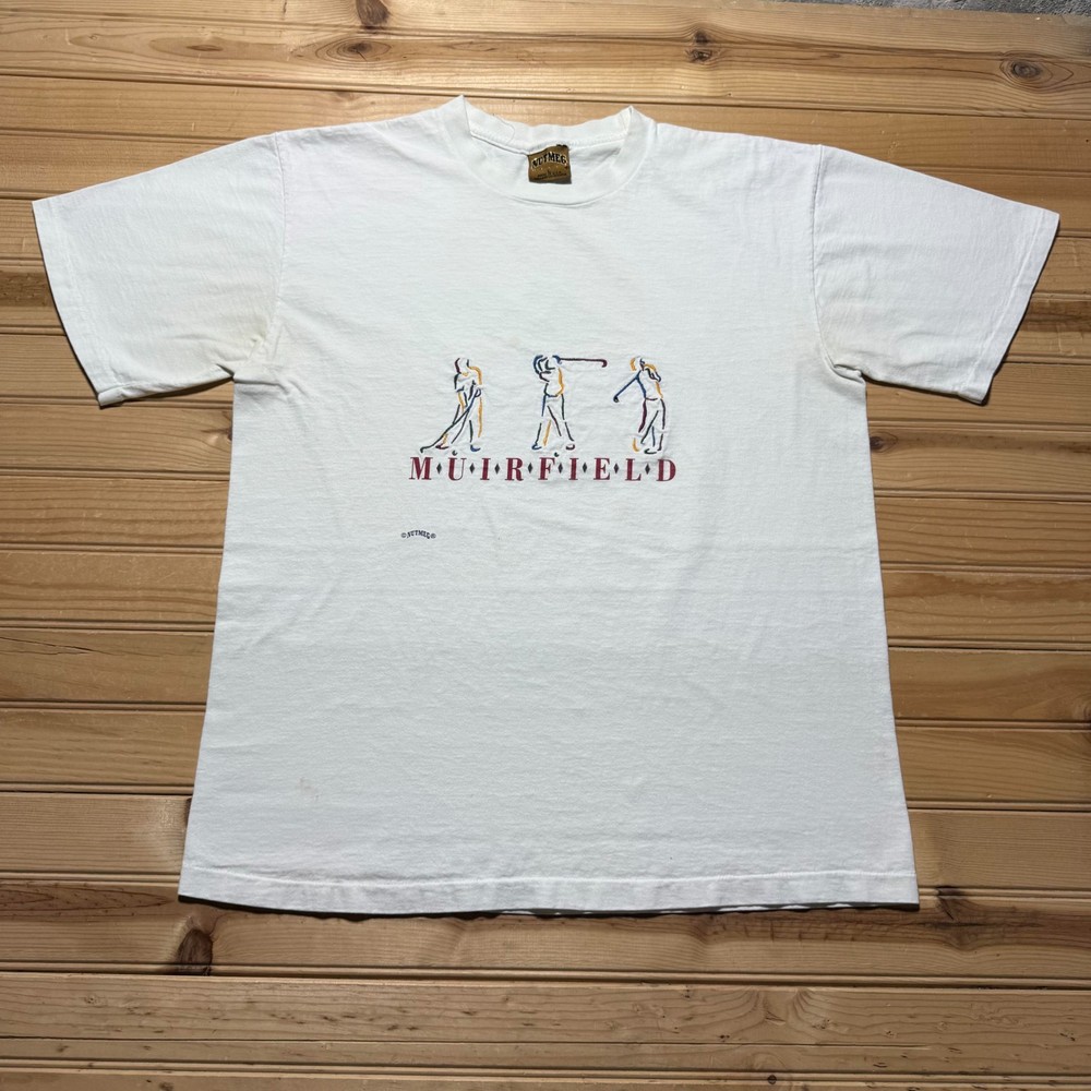 Vintage 90s Muirfield Village Golf Club Embroidered Graphic T-Shirt USA - Large