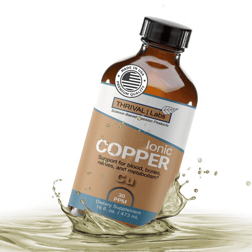 Ionic Colloidal Copper Liquid (16oz/30 PPM) |  Blood | Hair | Skin- Thrival Labs
