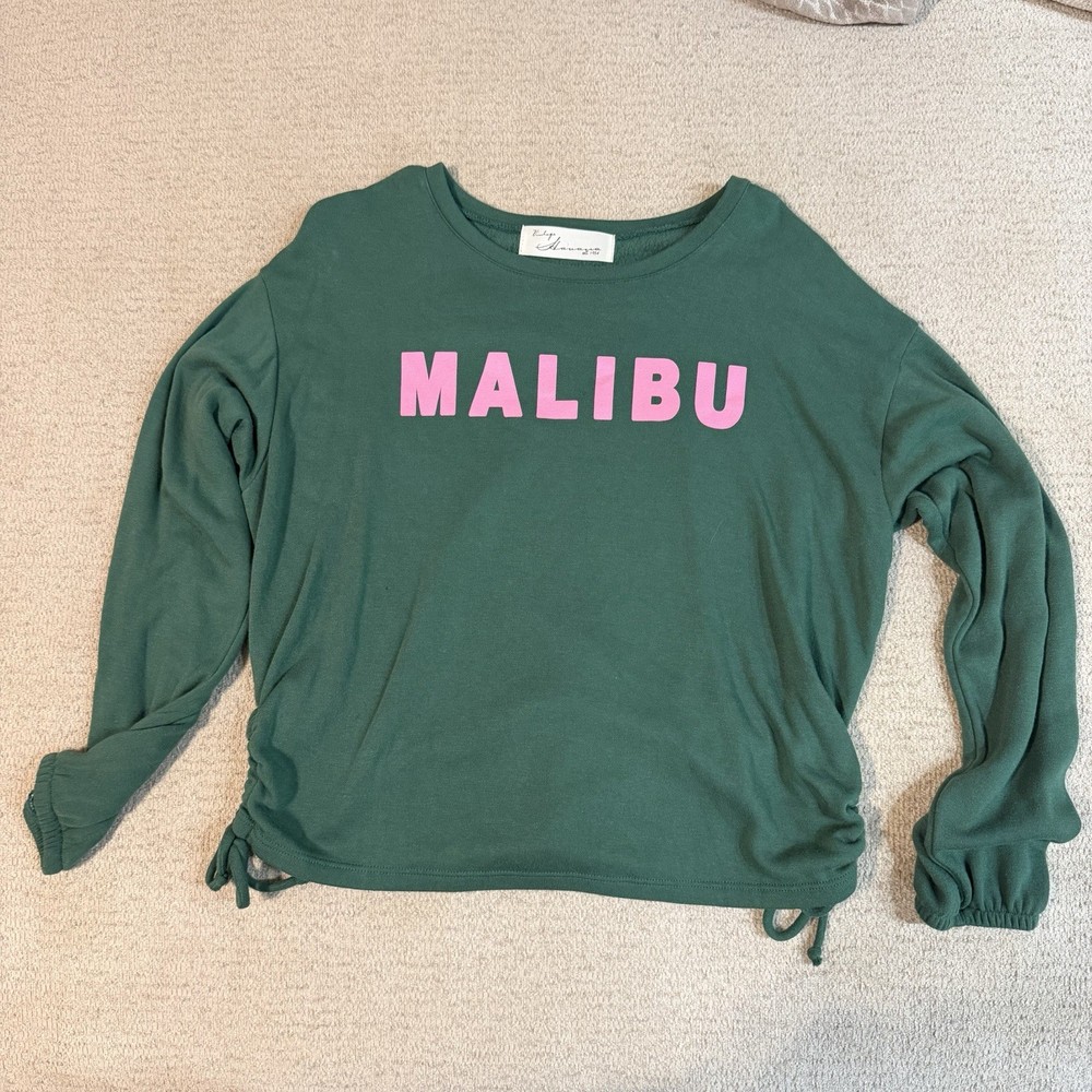 Vintage Havana Malibu Graphic Sweatshirt Green Pink Logo Women’s Small