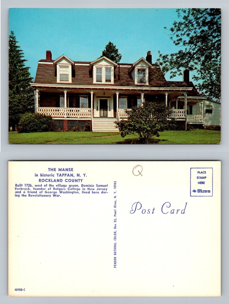 Tappan, NY-New York, The Manse Historic House Rockland County Vintage Postcard