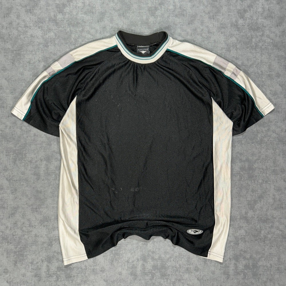 VTG Cheetah athletic Y2K USA made streetwear soccer jersey shirt mens Large