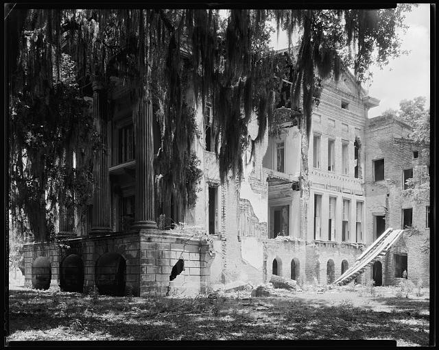 Photo:White Castle Louisiana Belle Grove 1938 Rear View Plantation House