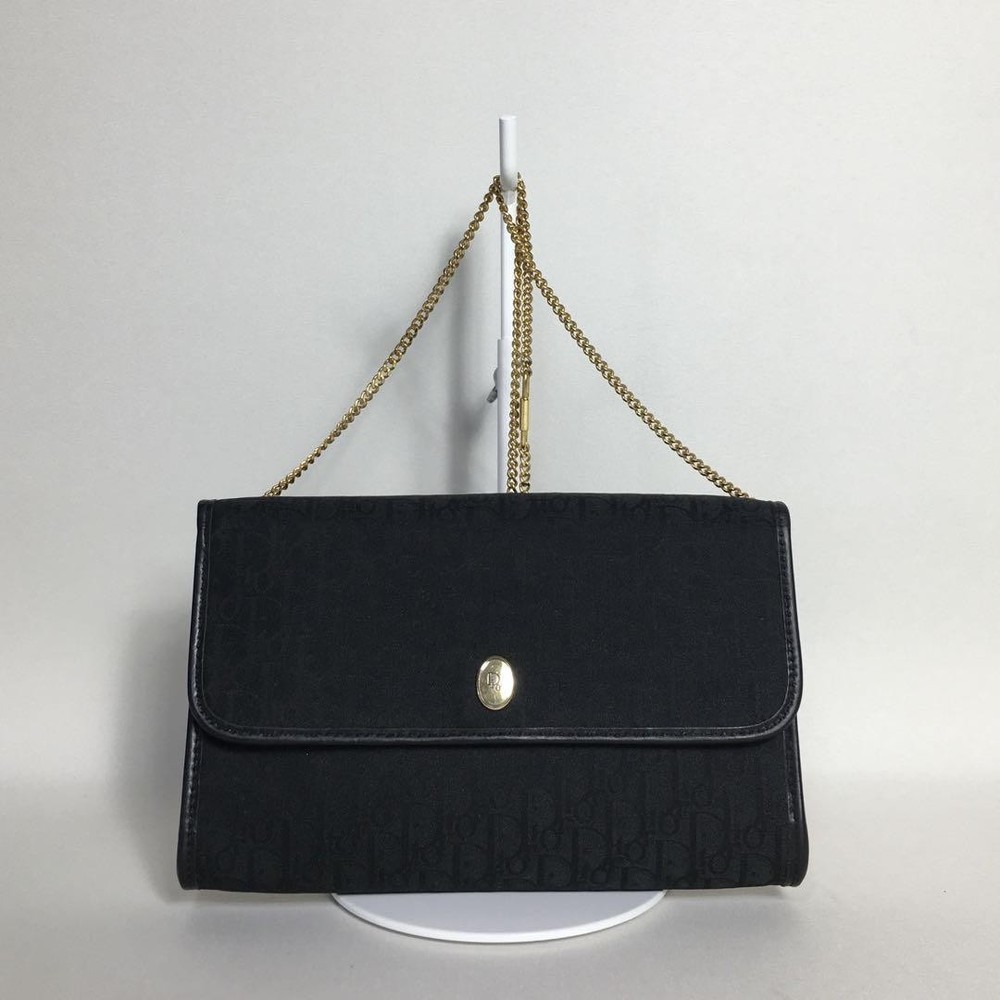 Dior Trotter Shoulder Bag Black 2505-25 Leather Crossbody New