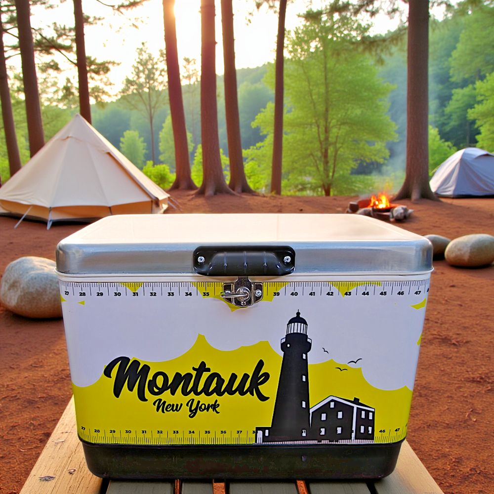 54Qt Portable High-Capacity Camping Essential Cooler, Stainless Steel Ice Chest