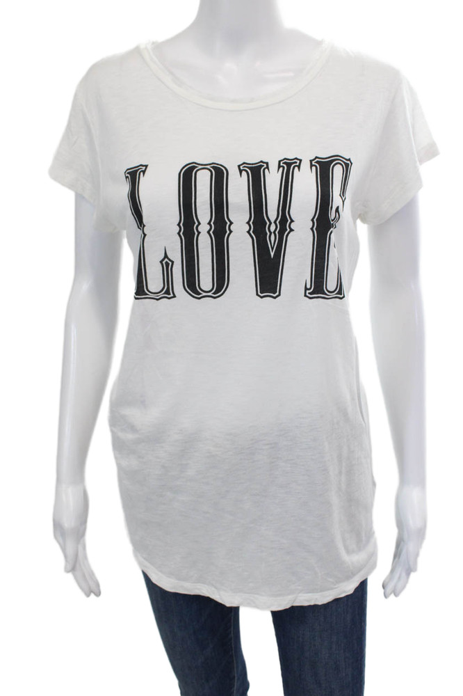 Zadig & Voltaire Womens Cotton Short Sleeve Round Neck Basic T-shirt White SizeFree Shipping in US $100+ Orders | $6.95 Orders Below