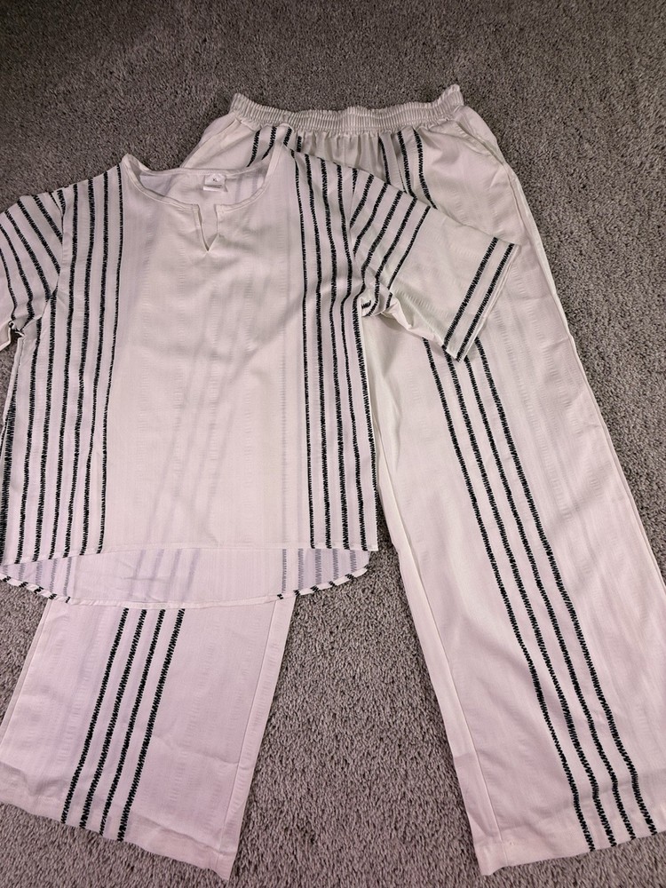 Women’s Boutique 2 Piece Outfit Semi Sheer Pants and Top XL