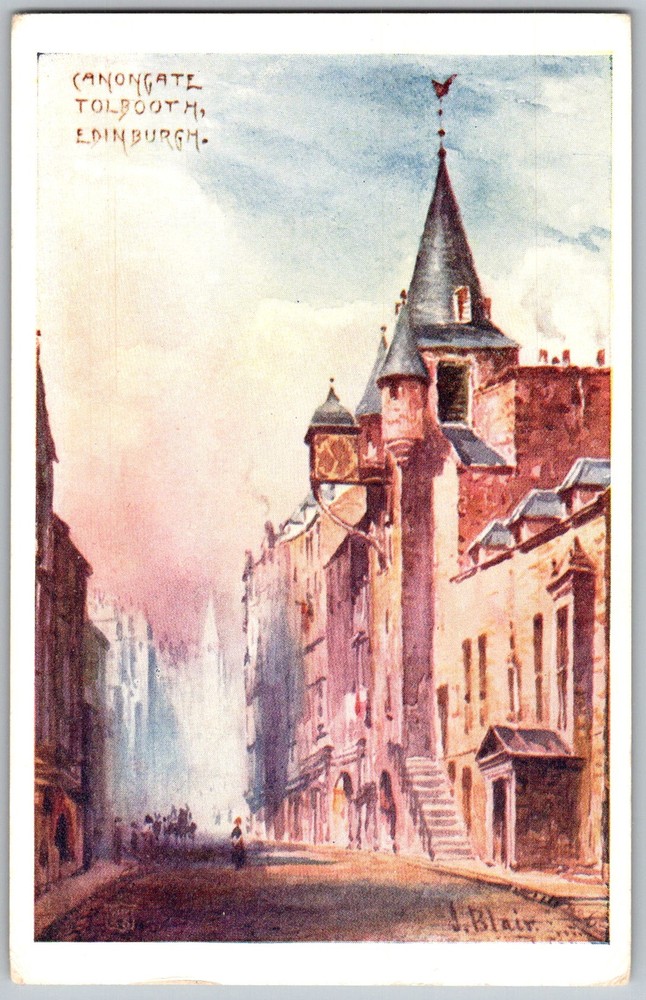 Antique Postcard Canongate Tolbooth Tower Edinburgh, Scotland 1910s